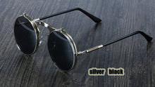 Load image into Gallery viewer, 3057 Steampunk Sunglasses Round Metal Women Style Retro Flip Circular Double Metal Sun Glasses Men CIRCLE SUN GLASSES