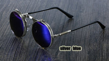 Load image into Gallery viewer, 3057 Steampunk Sunglasses Round Metal Women Style Retro Flip Circular Double Metal Sun Glasses Men CIRCLE SUN GLASSES