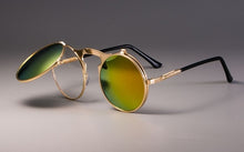 Load image into Gallery viewer, 3057 Steampunk Sunglasses Round Metal Women Style Retro Flip Circular Double Metal Sun Glasses Men CIRCLE SUN GLASSES